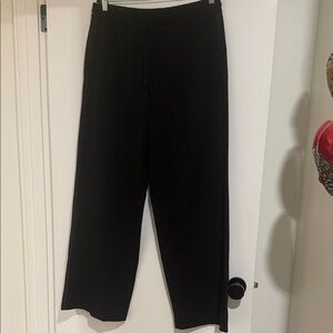 Athleta Black Women's Crepe-Like Flowing Pant with Satin Stripe Side Detail